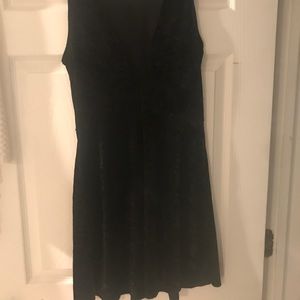 Velvet black dress with V shaped back